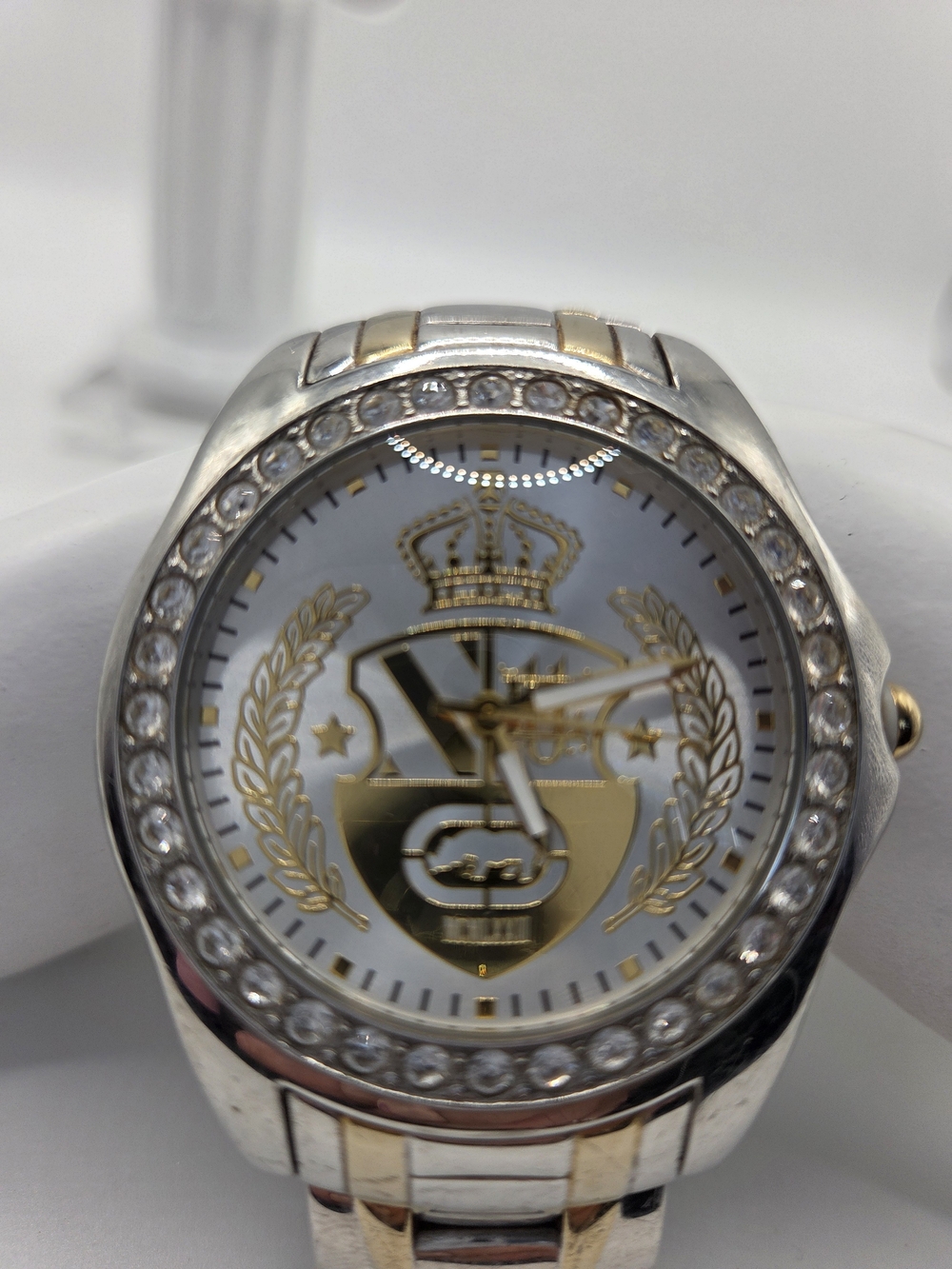 Marc Ecko Two Tone Swarovski Crystal Encore Oz Men's Bracelet Watch - Picture 6 of 8
